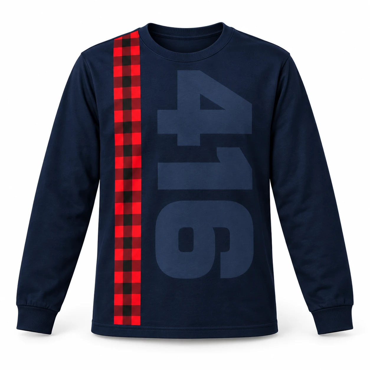 416 Plaid Long-Sleeve, Navy