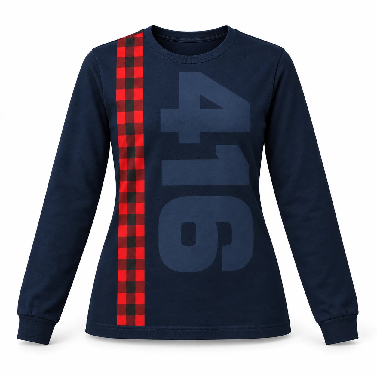 416 Plaid Long-Sleeve, Navy
